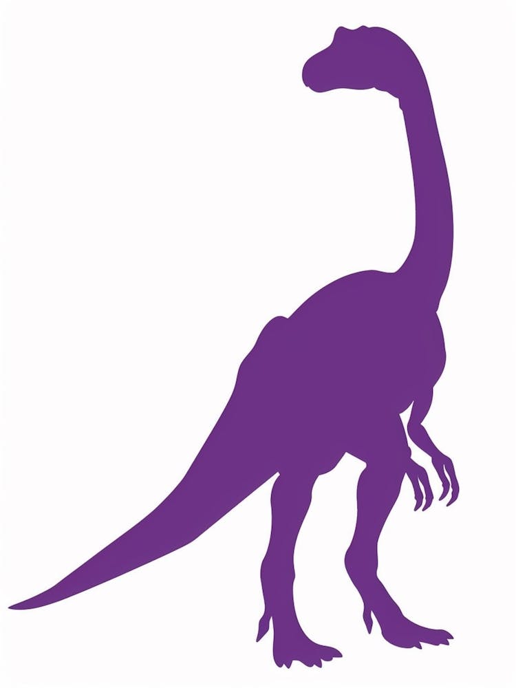 Purple Gallimimus Dinosaur Silhouette