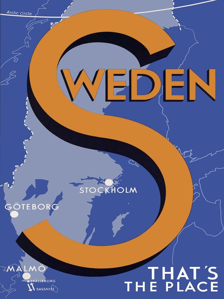Sweden Map, Travel Poster