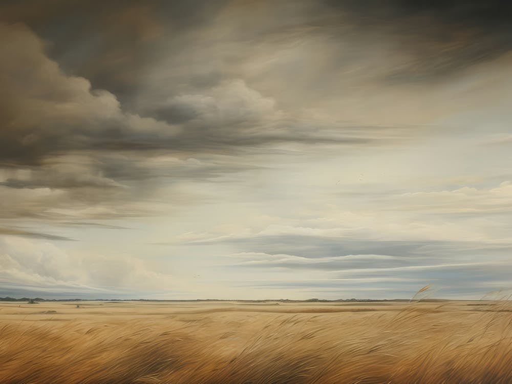 Rustic Farm Hay Field Oil Painting