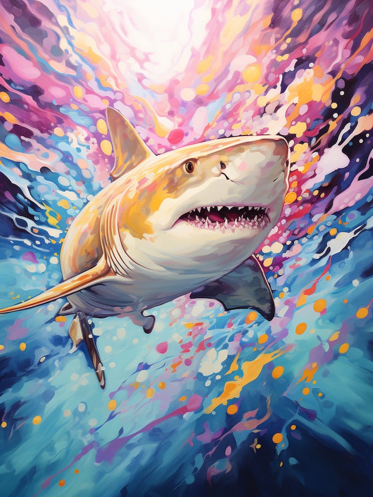  A Lemon Shark Vibrant Paint Splash 1