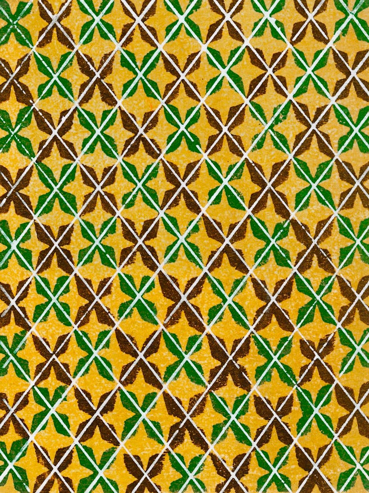 Vintage Ukiyo-e Woodblock Print Of Japanese Textile, Shima Shima, Furuya Korin (270)