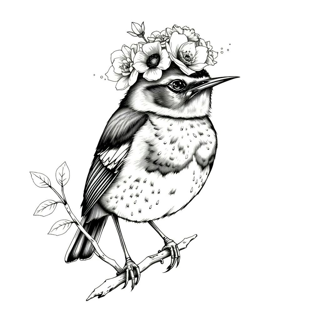 Bird In A Flower Crown 3
