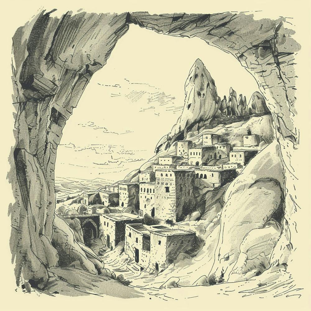 A Cappadocia In Turkey Hand Drawn Sketch Illustr 1720348811 2