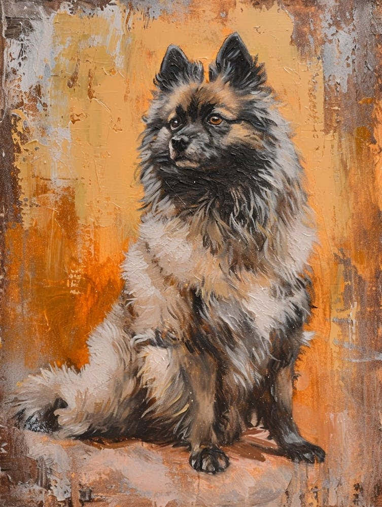 Keeshond Acrylic Painting 4
