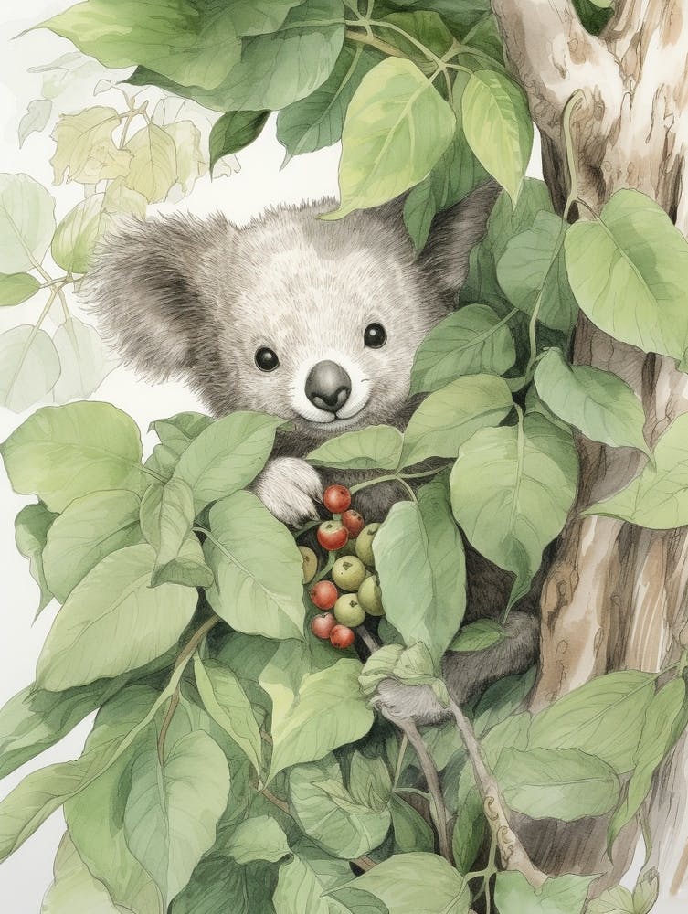 Storybook Animal Watercolour Koala 1