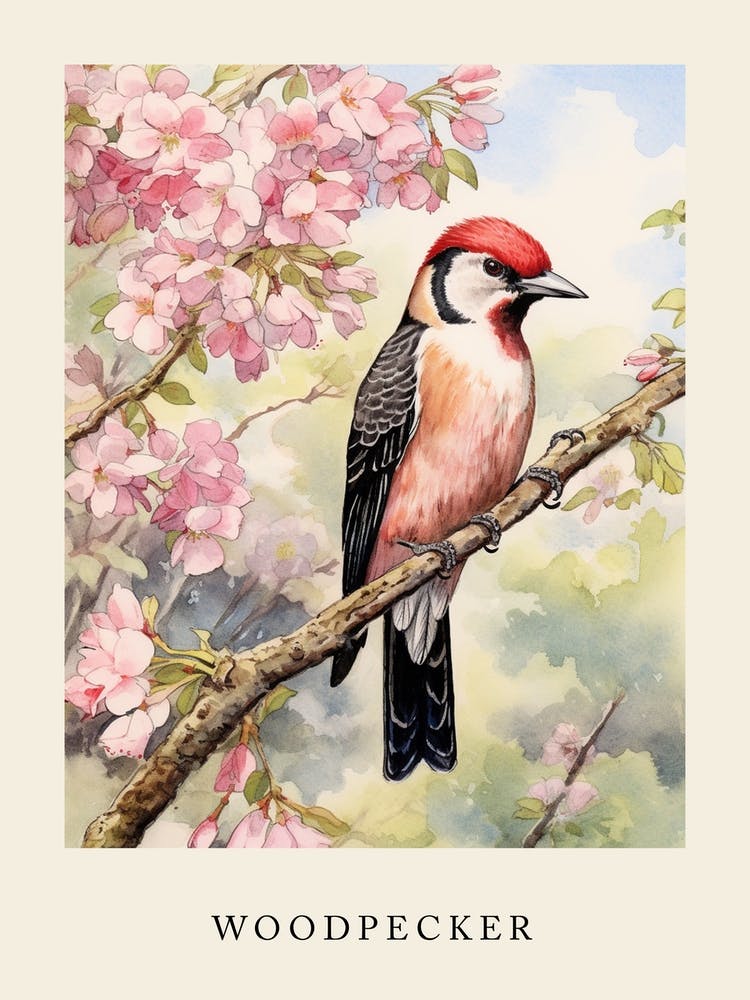 Beatrix Potter Inspired  Animal Watercolour Woodpecker 3