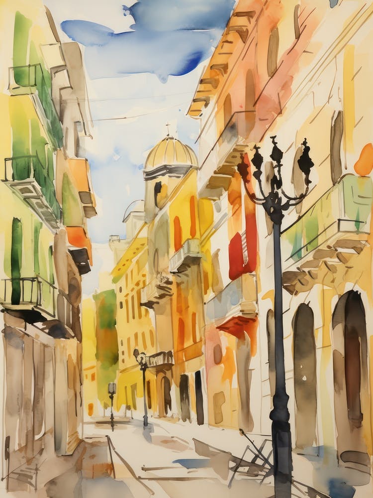Lecce, Italy Watercolour Streets 3