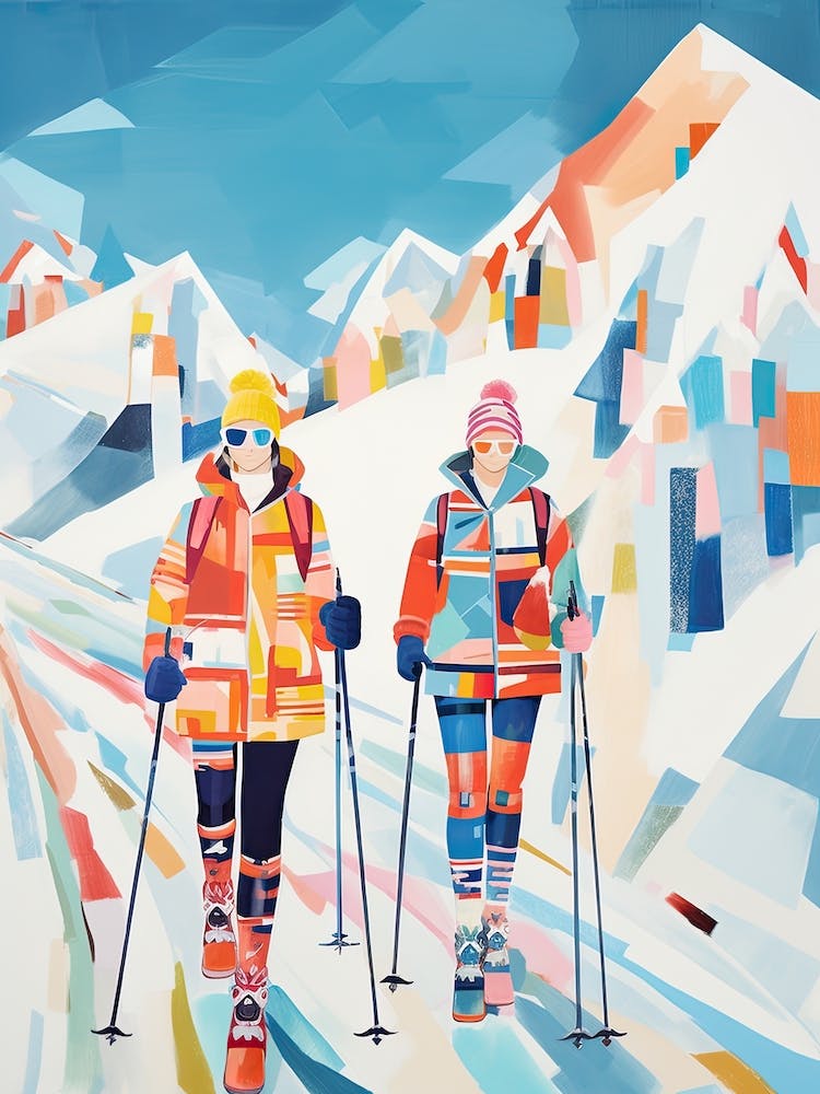 Meribel   France, Ski Resort Illustration 2