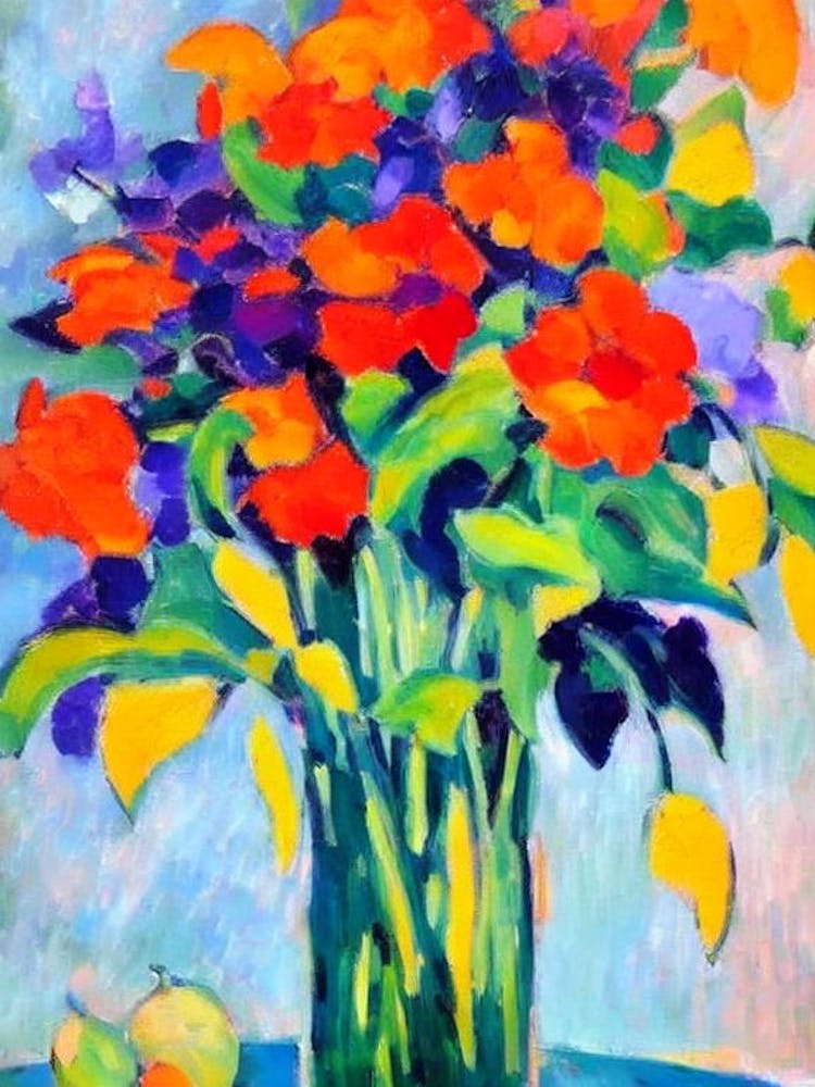 Hosta Floral Abstract Block Colour Flower