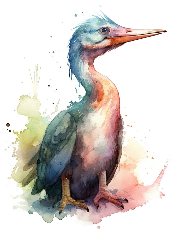 Rhamphorhynchus Cute Dinosaur Watercolour 2
