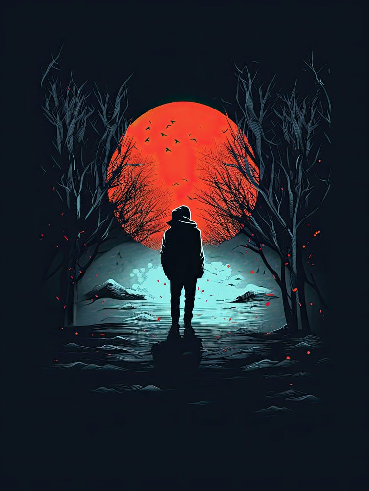 Horror Poster, Red moon