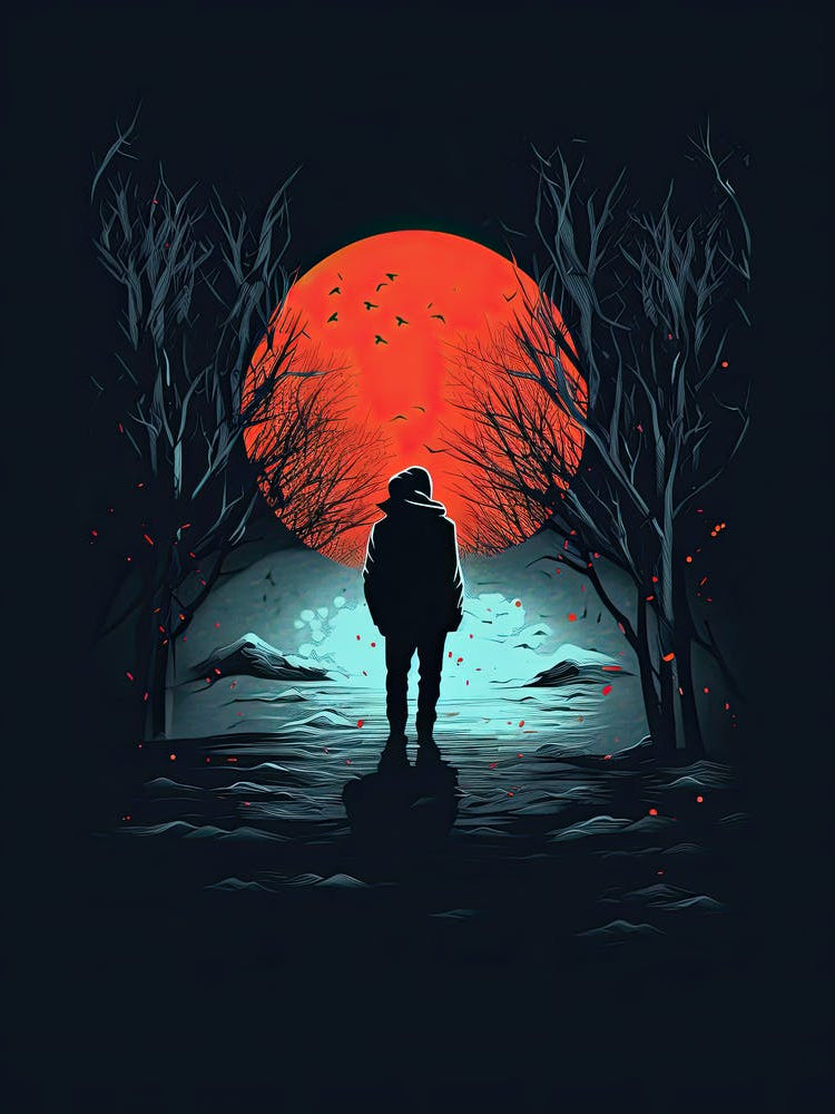 Horror Poster, Red moon