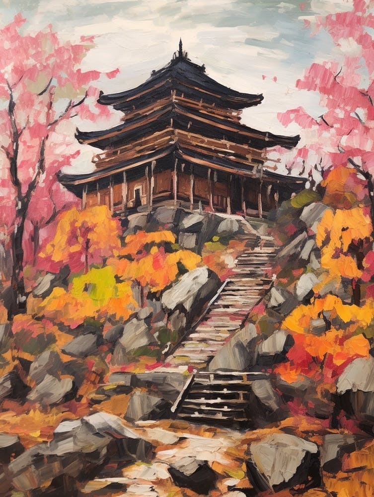 Autumn Gardens Painting Ninna Ji Temple Japan 3