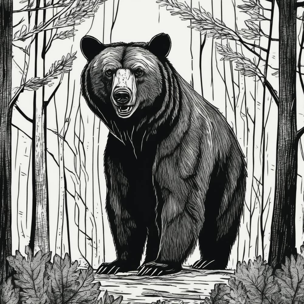 Black Bear In The Woods 1