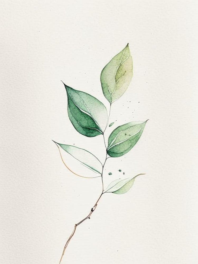 Tea Leaf Minimalist Watercolour