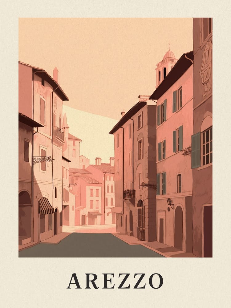 Arezzo Vintage Pink Italy Poster