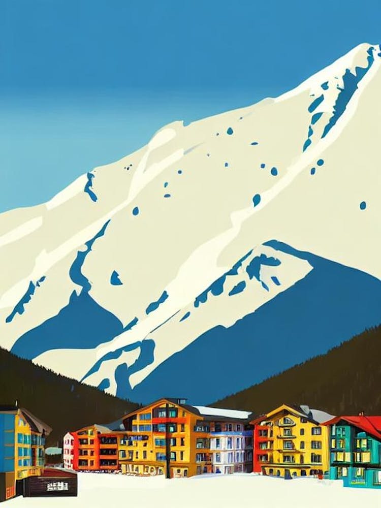 Ischgl, Austria Midcentury Vintage Skiing Poster