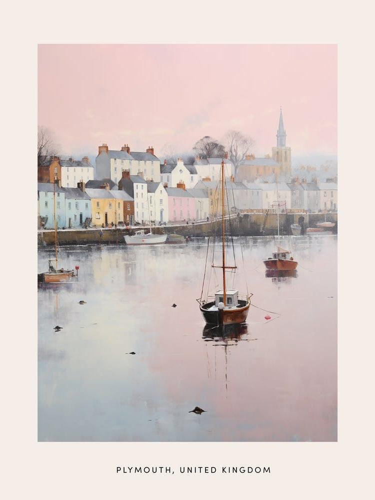 Dreamy Winter Painting Poster Plymouth United Kingdom 1