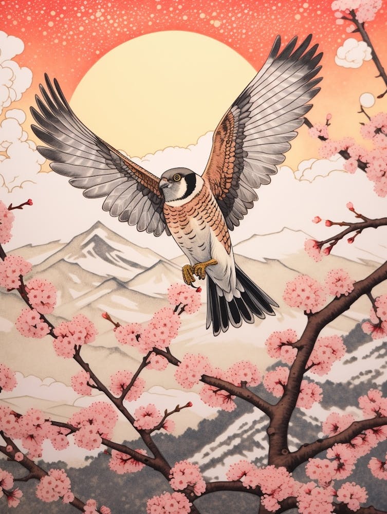 Bird Illustration American Kestrel 1