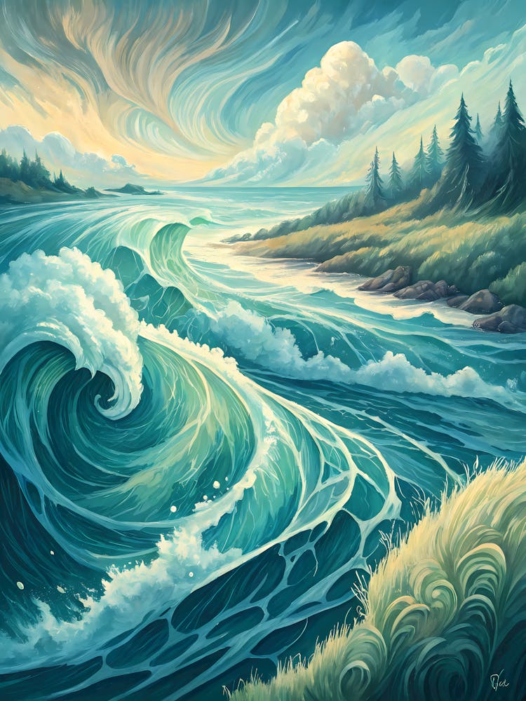 Ocean Waves oil painting