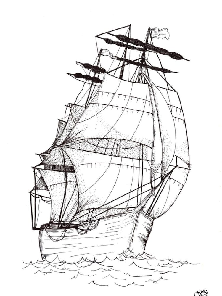 Black and White Sea Ship