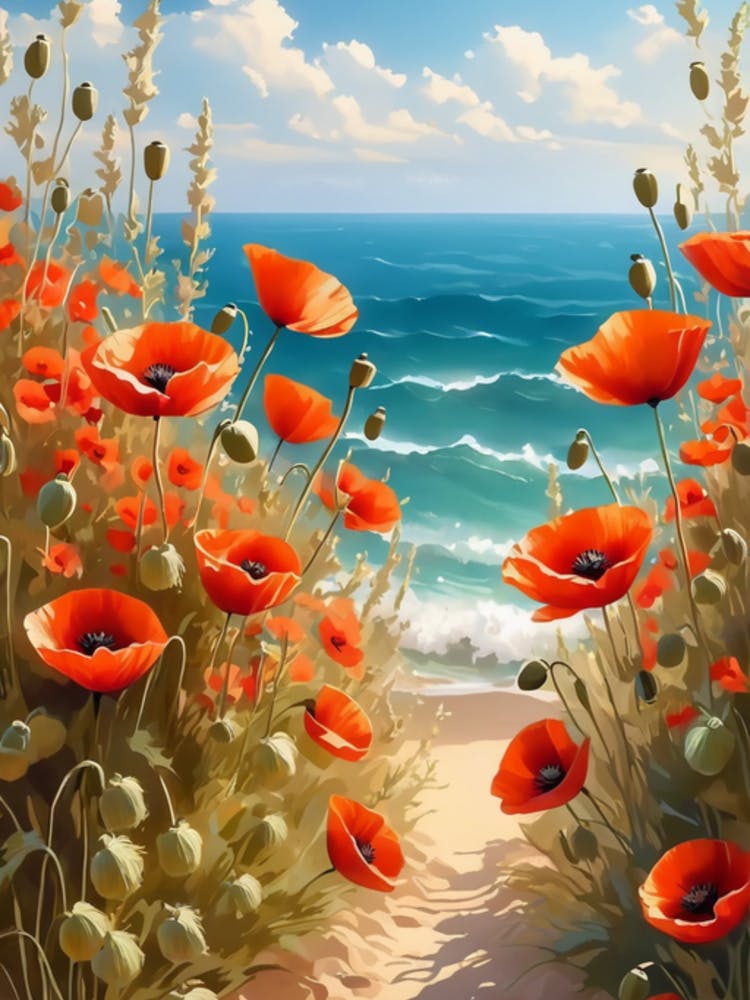 Poppies On The Beach