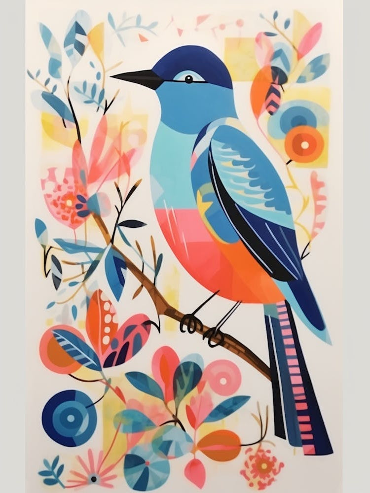 Colourful Scandi Bird Eastern Bluebird 2