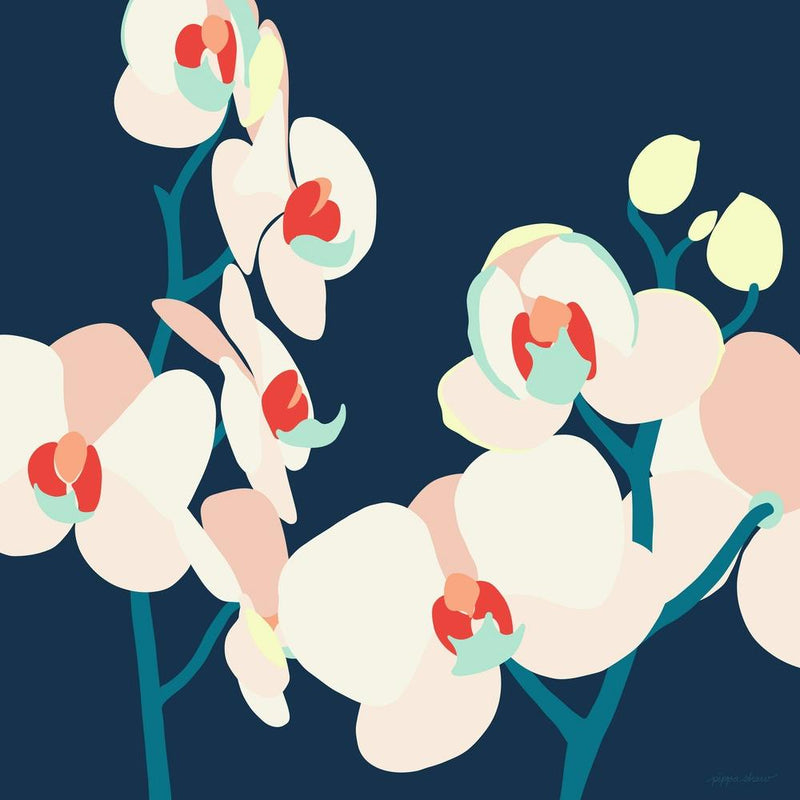 Navy Orchid Square