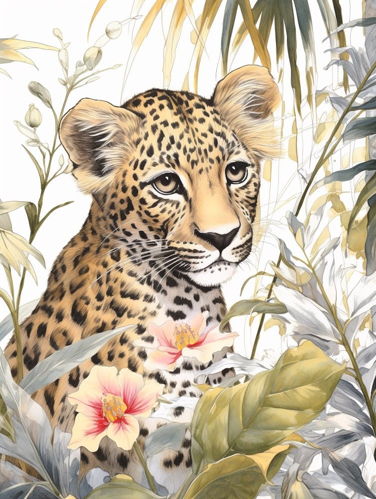 Storybook Animal Watercolour Leopard 1