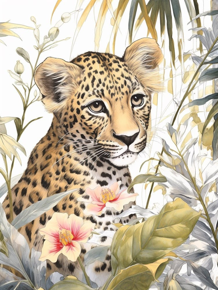 Storybook Animal Watercolour Leopard 1