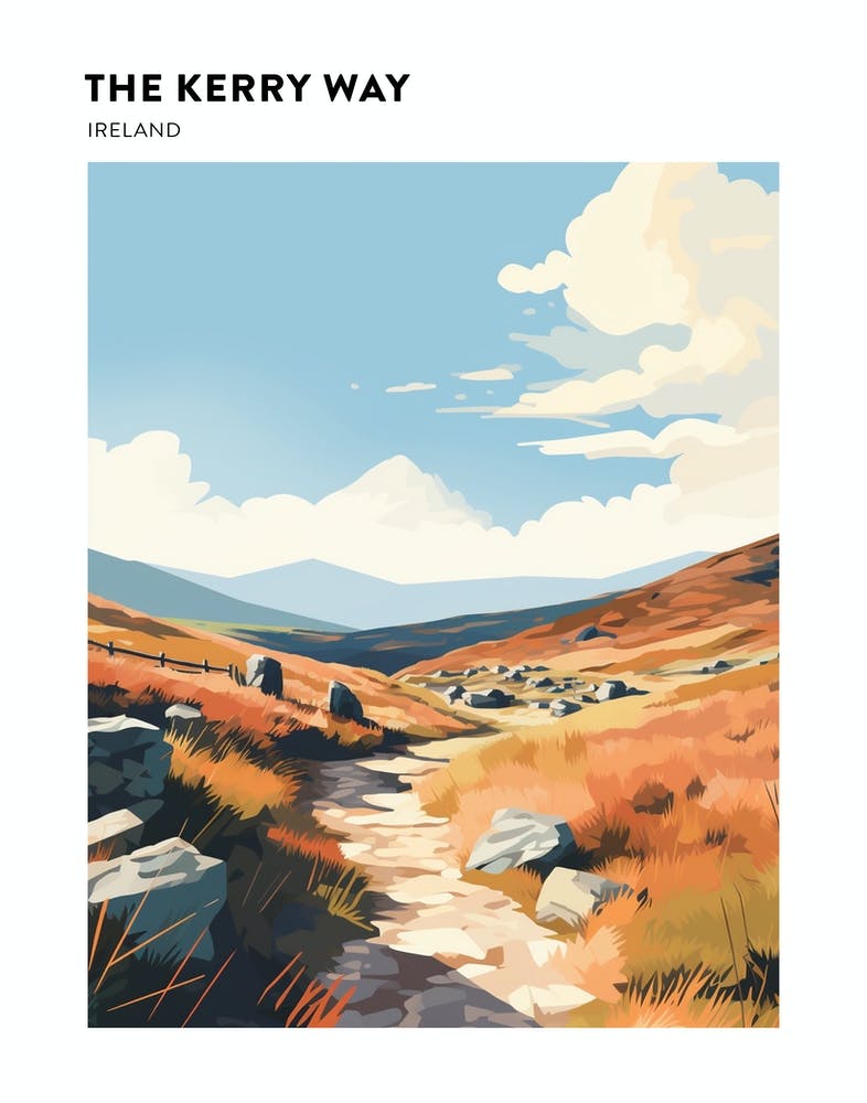 The Kerry Way Ireland 1 Hiking Trail Landscape Poster