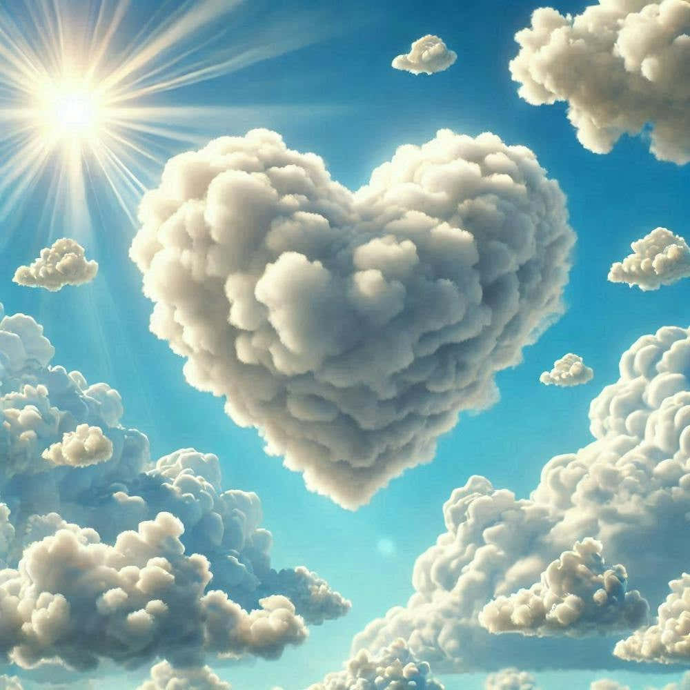 Fluffy White Heart Cloud
