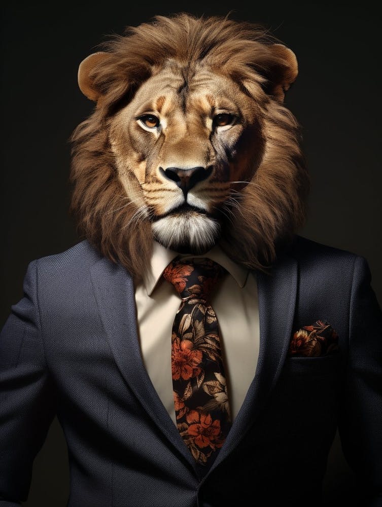 African Lion Wearing A Suit 5