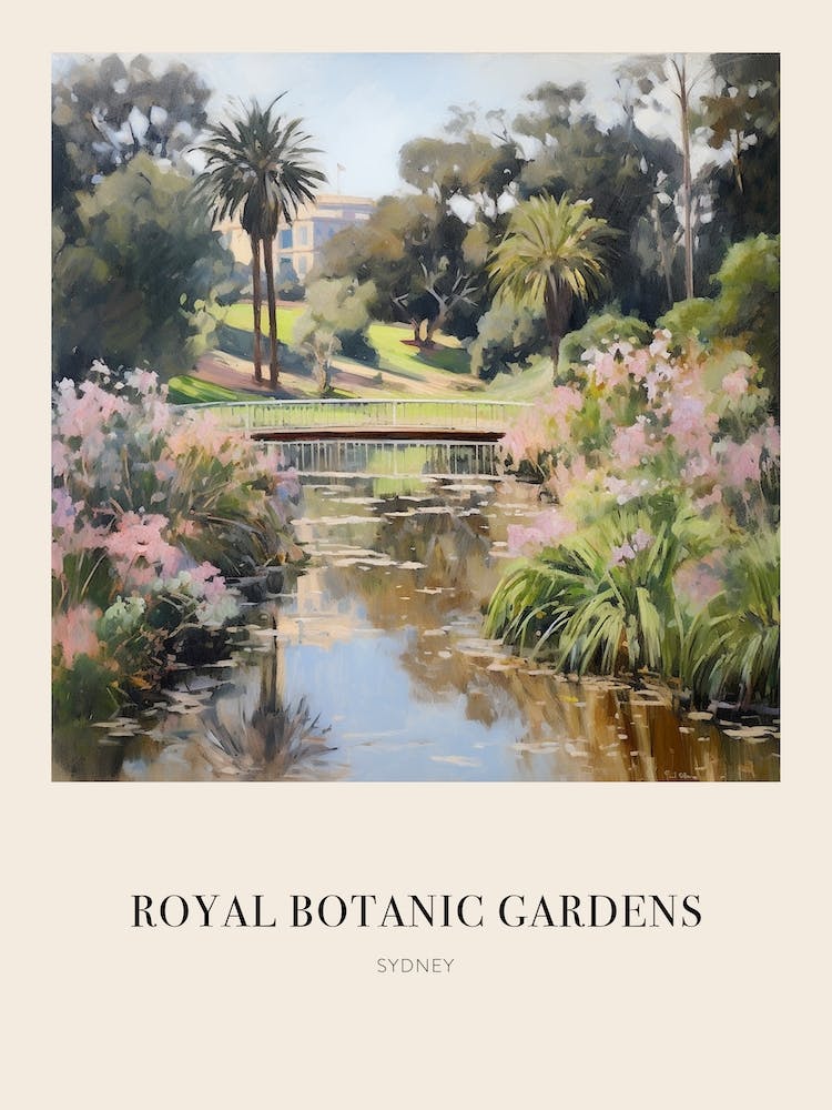 Royal Botanic Gardens Sydney Australia 3 Vintage Cezanne Inspired Poster