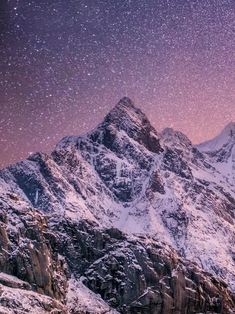 Night Sky Over Mountains