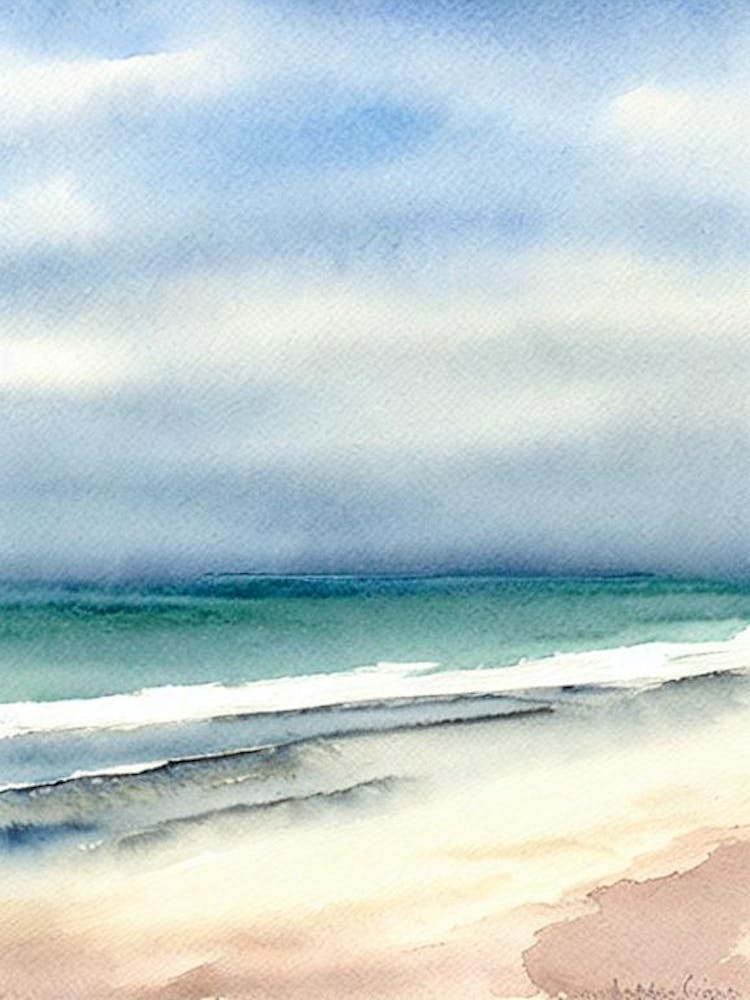 Portstewart Strand Beach, Comté de Londonderry, Irlande du Nord Aquarelle