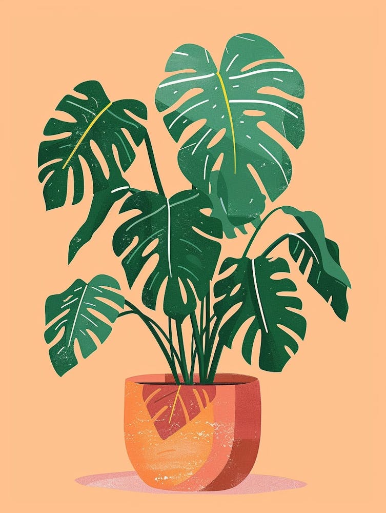 Money Tree Plant Minimalist Illustration 7