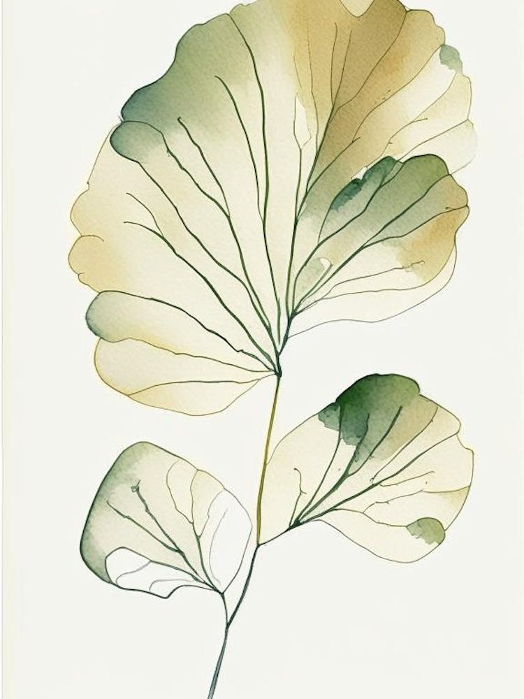 Ginkgo Herb Minimalist Watercolour 3