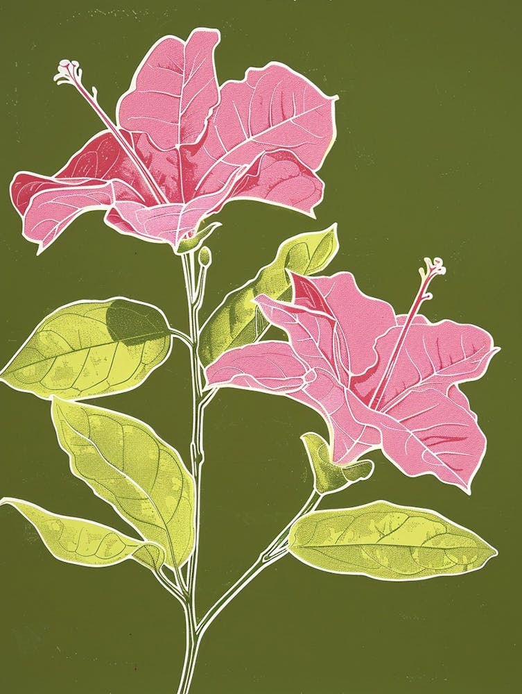 Bougainvillier Rose & Vert 3