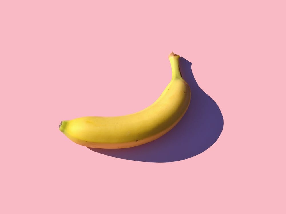 Banana On Pink Background