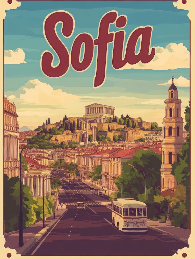 Aihrgdesign A Retro Travel Poster For Sofia 5