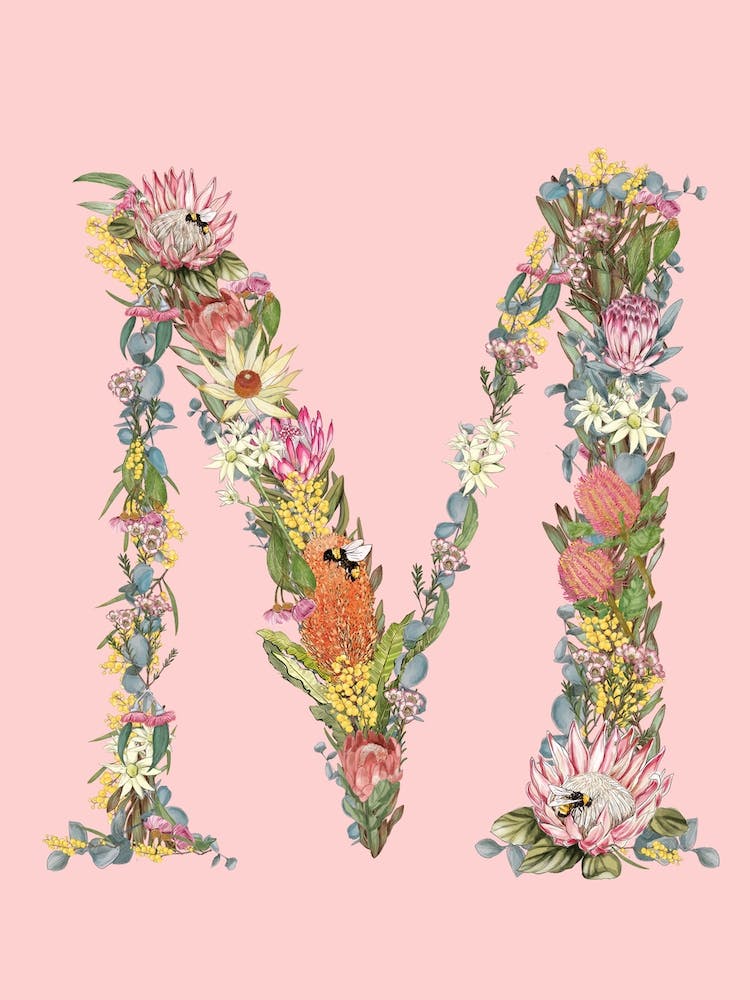 M Pink Alphabet Letter