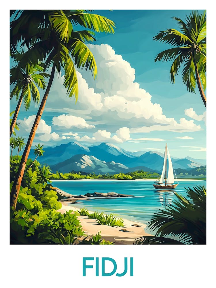 Affiche de voyage Fidji
