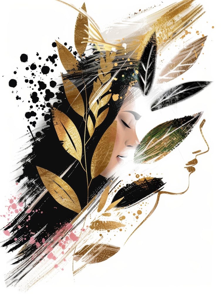 Woman With Leaves 10