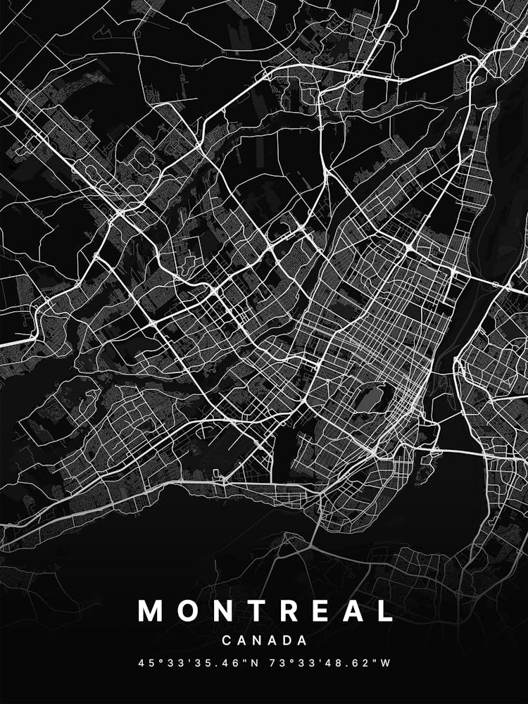 Montreal Quebec Canada Schwarze Karte
