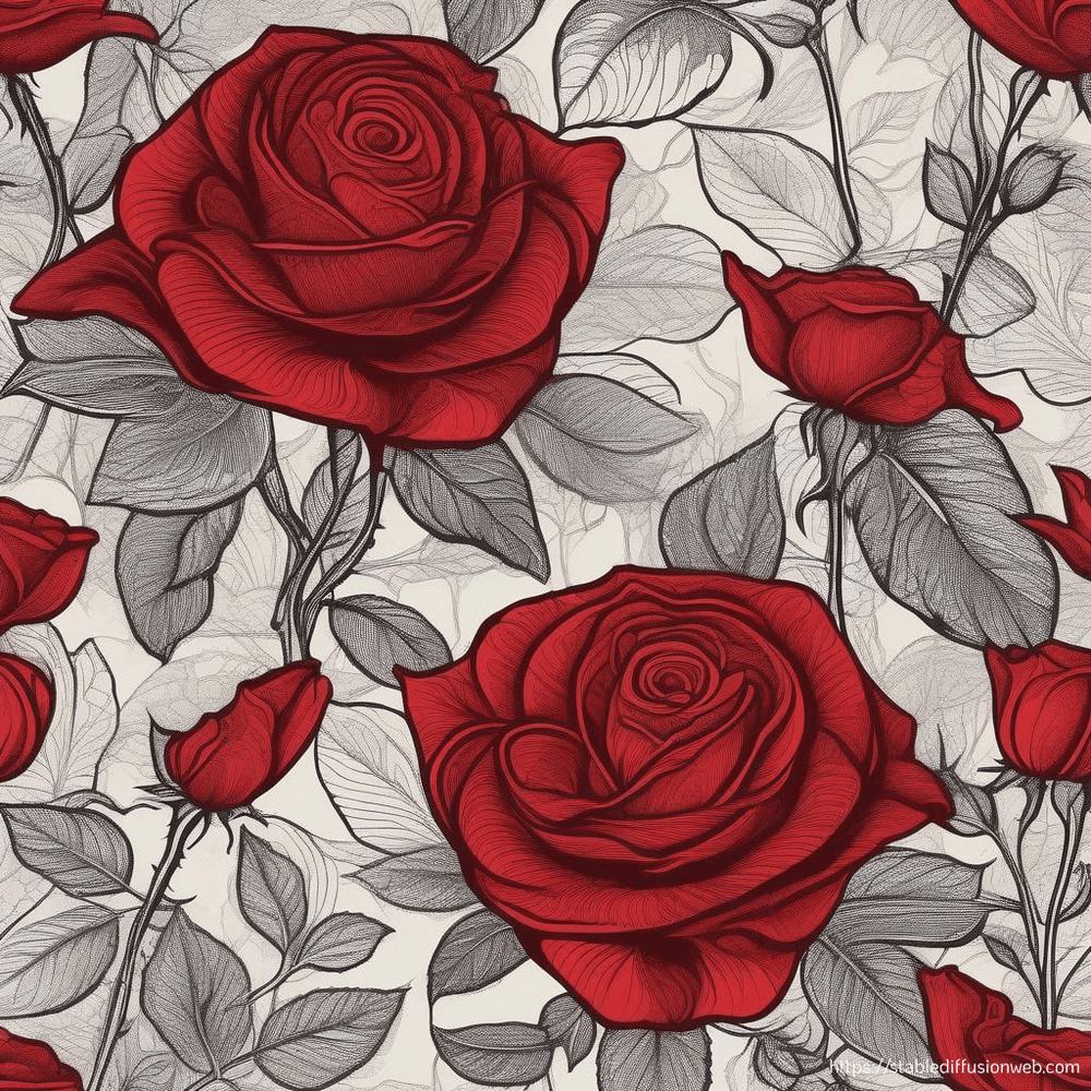 Surrealistisches rote Rosen Muster