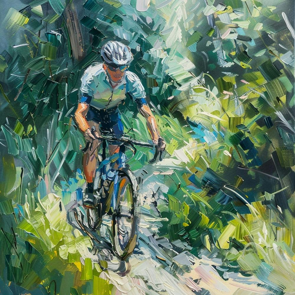 Mountain Biker In The Woods 1