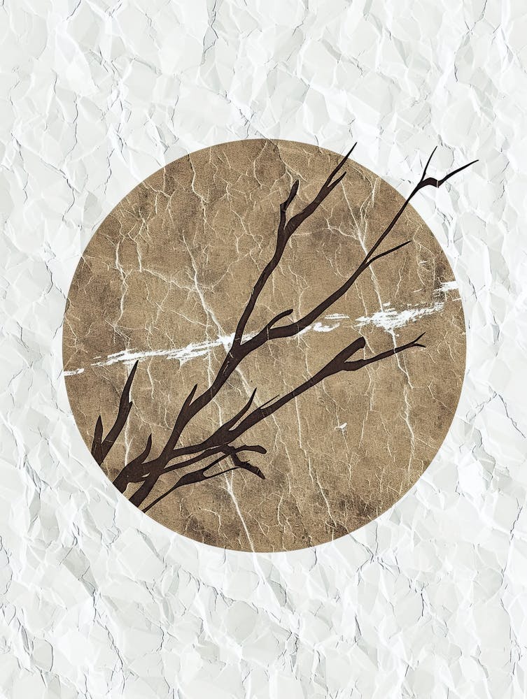 Branche d'Arbre Dans un Cercle, Minimaliste, Bauhaus