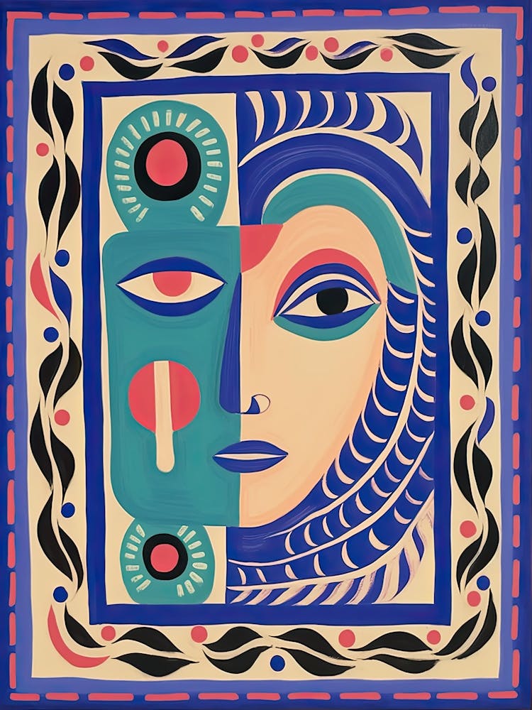 Folk Face Illustration 0