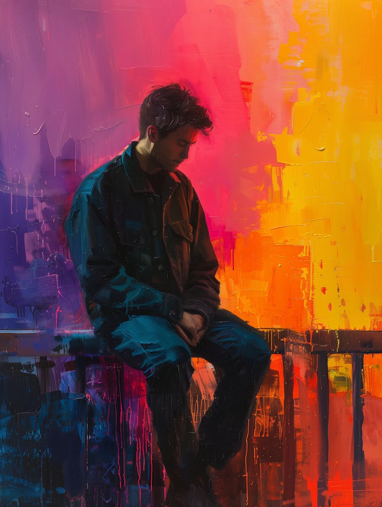 Man Sitting On A Bench